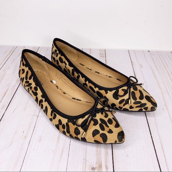 Merona Shoes - MERONA Leopard Print Pointy Toe Flats Size 6